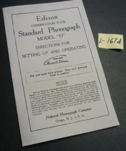 L-167d Edison STANDARD Model D Instructions