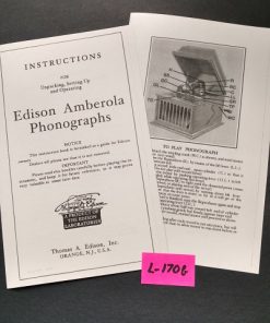 instructions for edison amberola phonograph