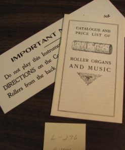 L-236  ROLLER ORGANS Catalogue and Price List