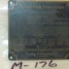 M-176 Metal ID Plate: Brunswick PANATROPE Model AZ-944-C