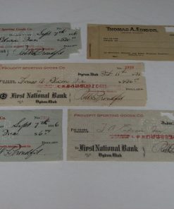 M-258 Five "Thomas A. Edison" Receipts/Checks