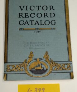 L-399 VICTOR RECORD CATALOG, 1927