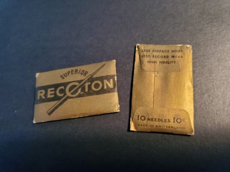 N193c RECOTON "Superior" Phonograph Needles. 2 Packages